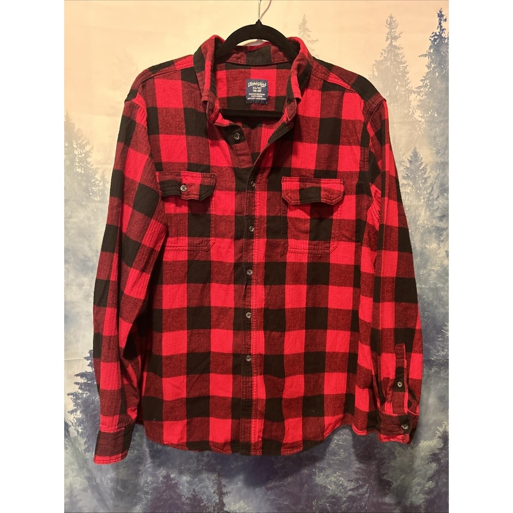 Faded Glory Men's Buffalo Plaid Flannel Shirt‎ Size XL